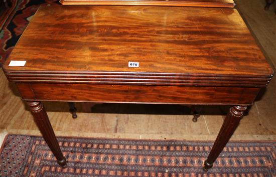 Mahogany card table with drawers